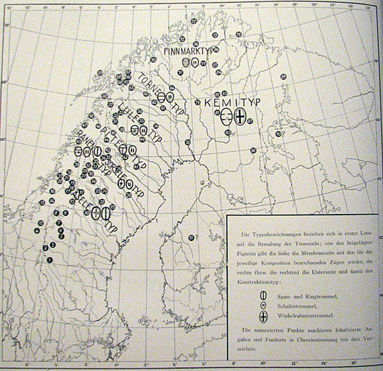 Noitarumpujen löytöpaikat Skandinaviassa Ernst Mankerin mukaan